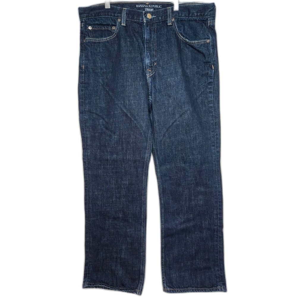 Banana Republic Straight Leg Jeans | Men's Size 35 | Dark Indigo 100% Cotton